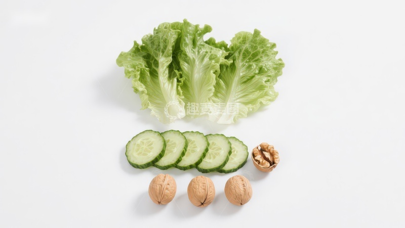 高清大图下载【趣麦麦图】生菜黄瓜核桃静物摆拍