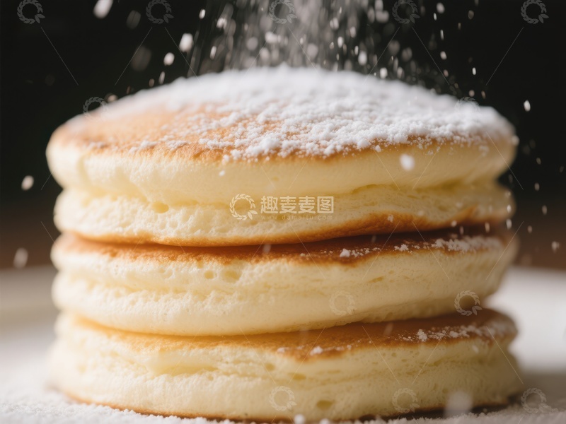 高清大图下载【趣麦麦图】松软煎饼撒糖粉