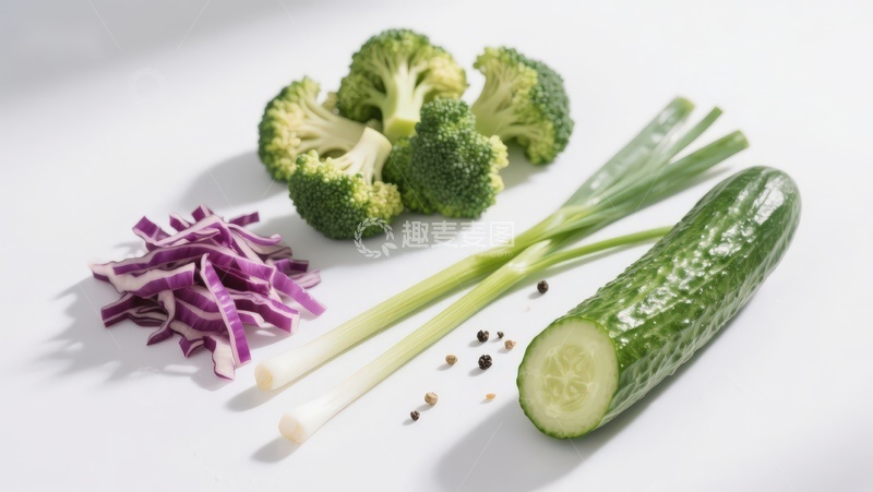 高清大图下载【趣麦麦图】新鲜蔬菜切配展示