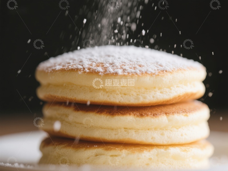 高清大图下载【趣麦麦图】撒糖粉的松饼堆