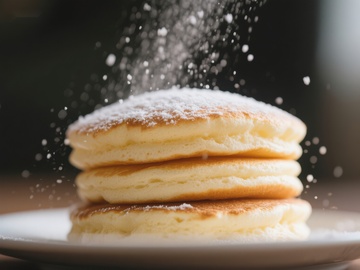 撒糖粉的松饼堆