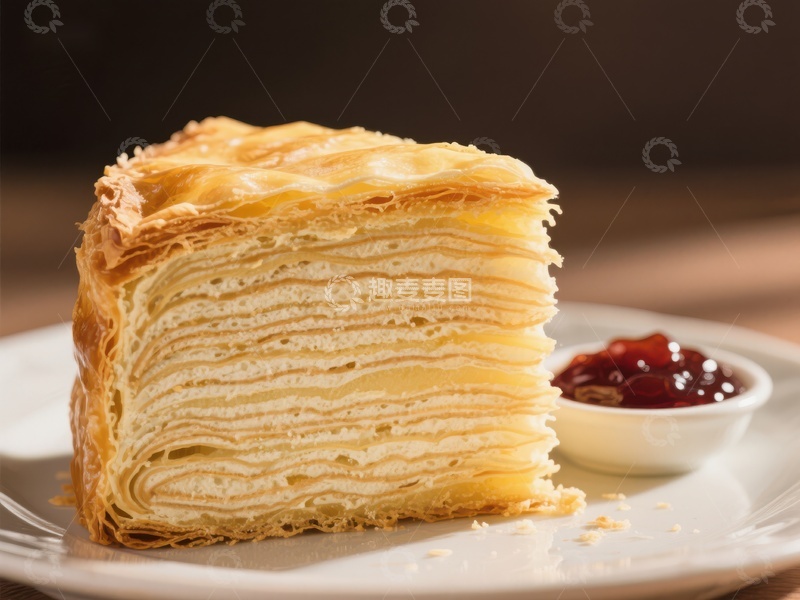 高清大图下载【趣麦麦图】千层酥饼配果酱