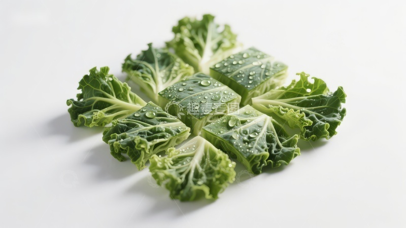 高清大图下载【趣麦麦图】新鲜羽衣甘蓝叶片排列