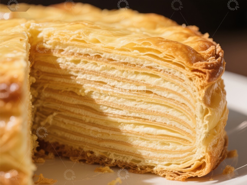 高清大图下载【趣麦麦图】层层叠叠的酥皮蛋糕