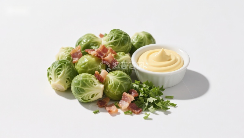 高清大图下载【趣麦麦图】抱子甘蓝配培根和酱料