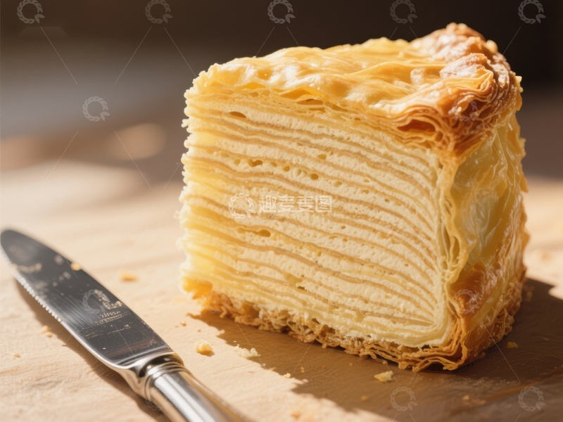 高清大图下载【趣麦麦图】层层叠叠的奶油千层蛋糕