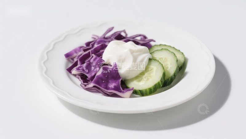 高清大图下载【趣麦麦图】紫甘蓝黄瓜配酸奶沙拉