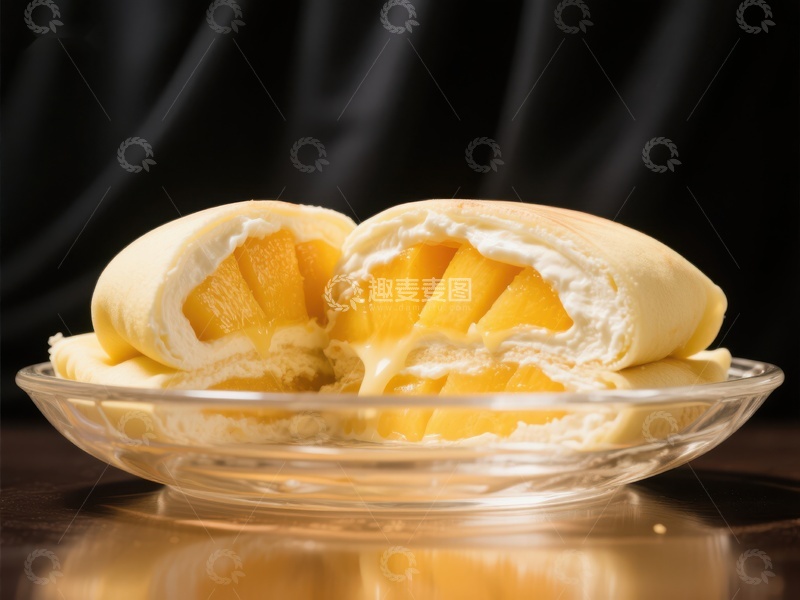 高清大图下载【趣麦麦图】芒果夹心面包切片展示