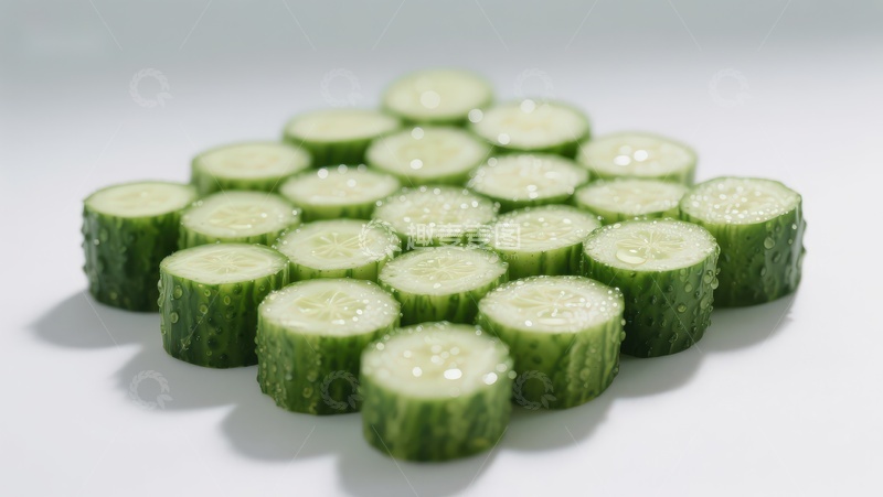 高清大图下载【趣麦麦图】切片黄瓜排列展示
