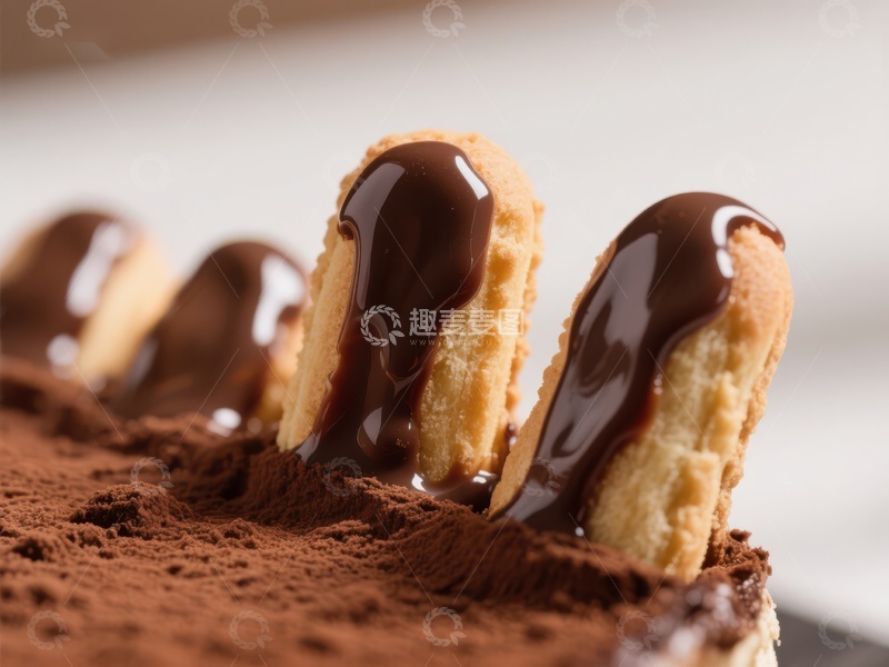 高清大图下载【趣麦麦图】巧克力淋面的奶油蛋糕