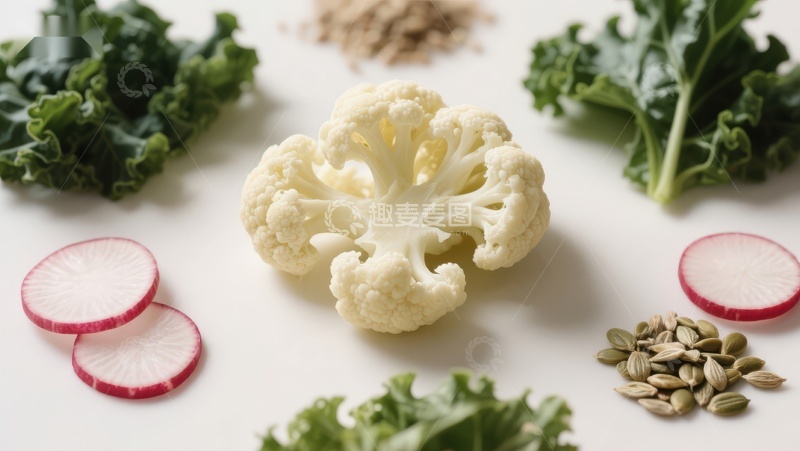 高清大图下载【趣麦麦图】新鲜蔬菜与种子的静物摆拍