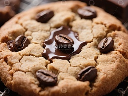 咖啡豆点缀的巧克力饼干