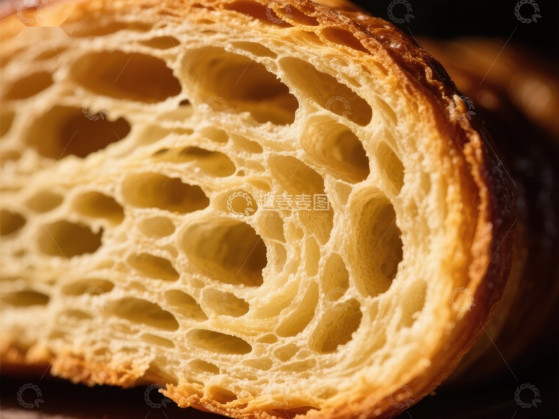 高清大图下载【趣麦麦图】酥脆面包内部结构特写
