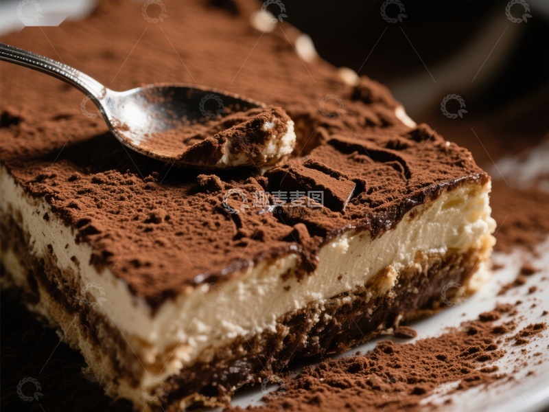 高清大图下载【趣麦麦图】浓郁巧克力提拉米苏特写