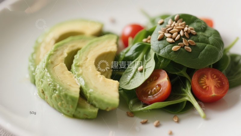 高清大图下载【趣麦麦图】牛油果沙拉配樱桃番茄