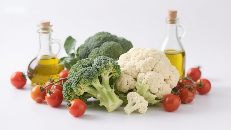 高清大图下载【趣麦麦图】新鲜蔬菜与橄榄油摆拍