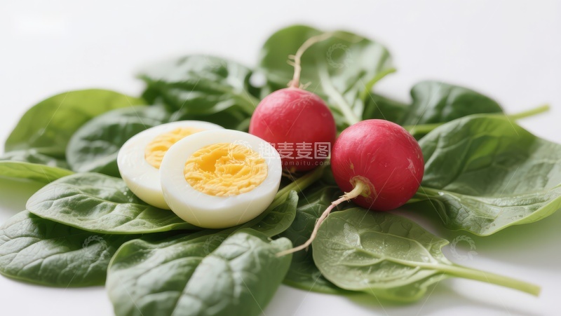 高清大图下载【趣麦麦图】新鲜蔬菜与煮鸡蛋组合
