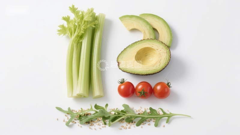 高清大图下载【趣麦麦图】新鲜蔬菜与牛油果摆拍