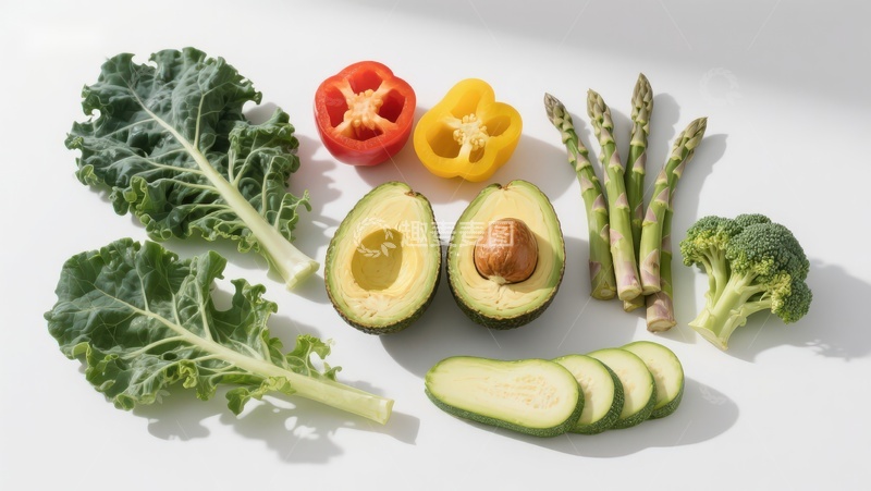 高清大图下载【趣麦麦图】新鲜蔬菜与牛油果摆拍
