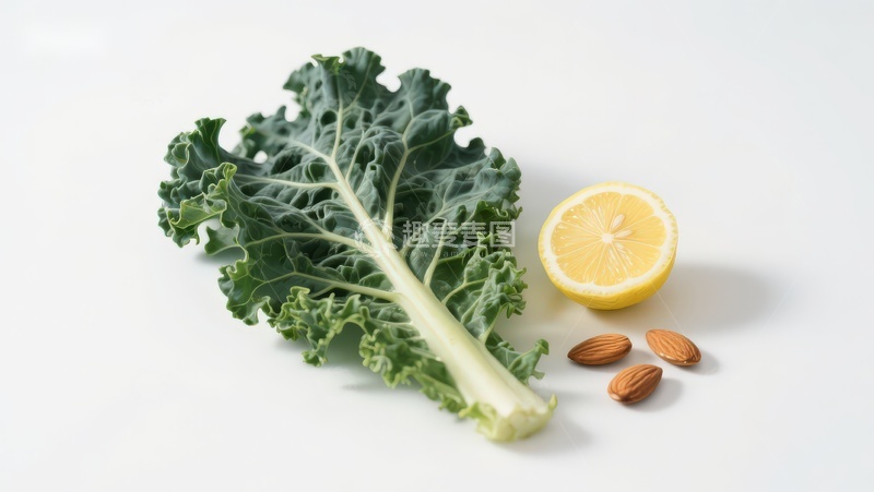 高清大图下载【趣麦麦图】羽衣甘蓝柠檬杏仁组合