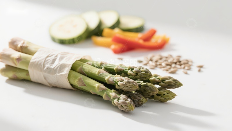高清大图下载【趣麦麦图】新鲜芦笋与蔬菜配料