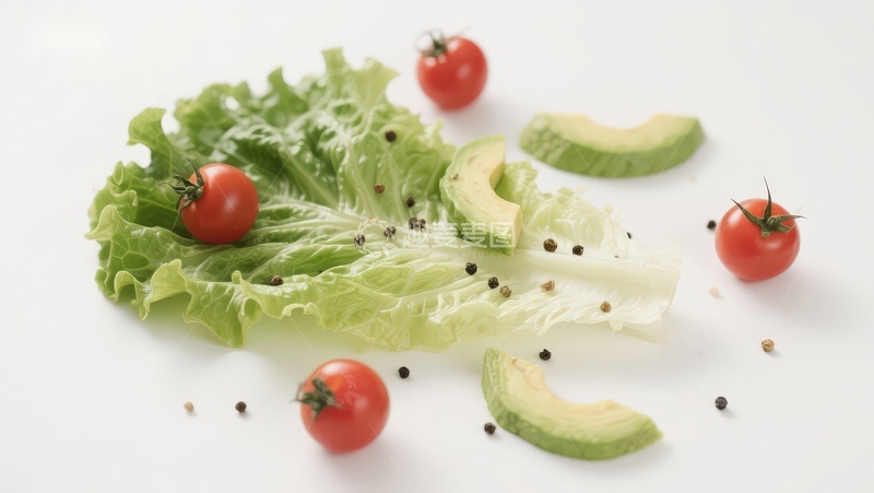 高清大图下载【趣麦麦图】新鲜蔬菜与牛油果摆盘