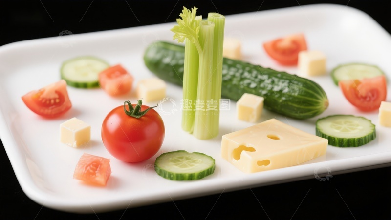 高清大图下载【趣麦麦图】蔬菜与奶酪拼盘