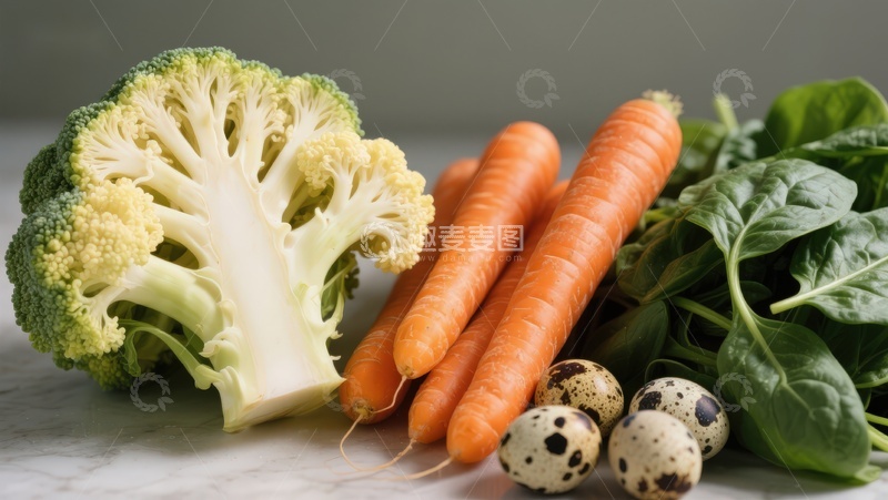 高清大图下载【趣麦麦图】新鲜蔬菜与鹌鹑蛋静物