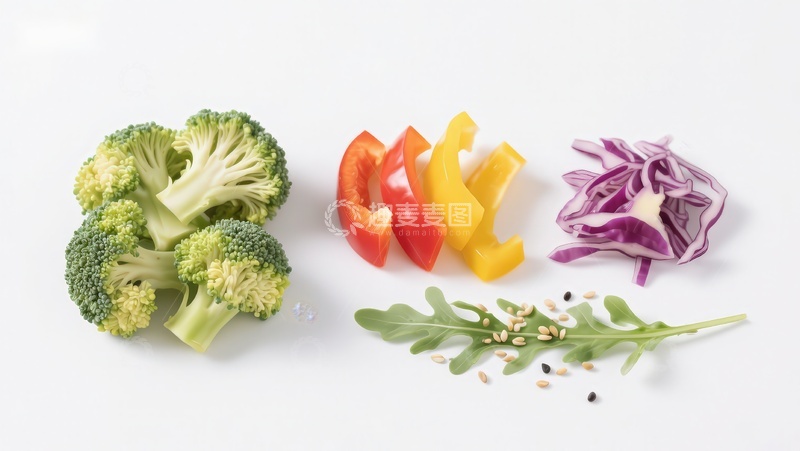 高清大图下载【趣麦麦图】新鲜蔬菜与香草摆盘