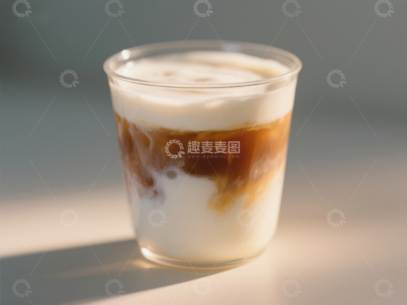 高清大图下载【趣麦麦图】冰咖啡与牛奶的完美融合