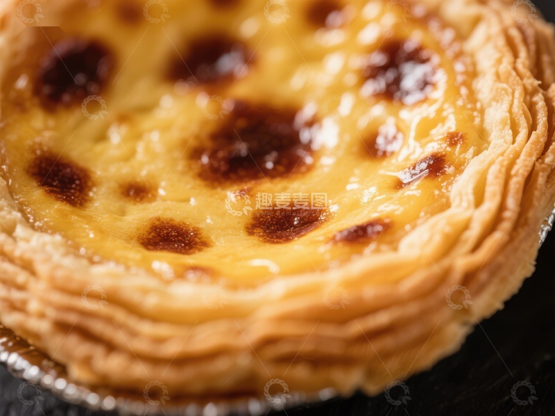 高清大图下载【趣麦麦图】金黄蛋挞特写