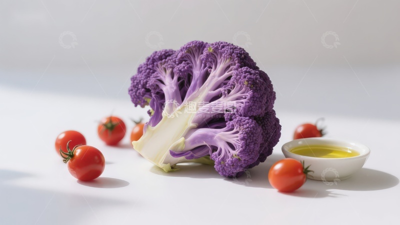 高清大图下载【趣麦麦图】紫色花椰菜与樱桃番茄