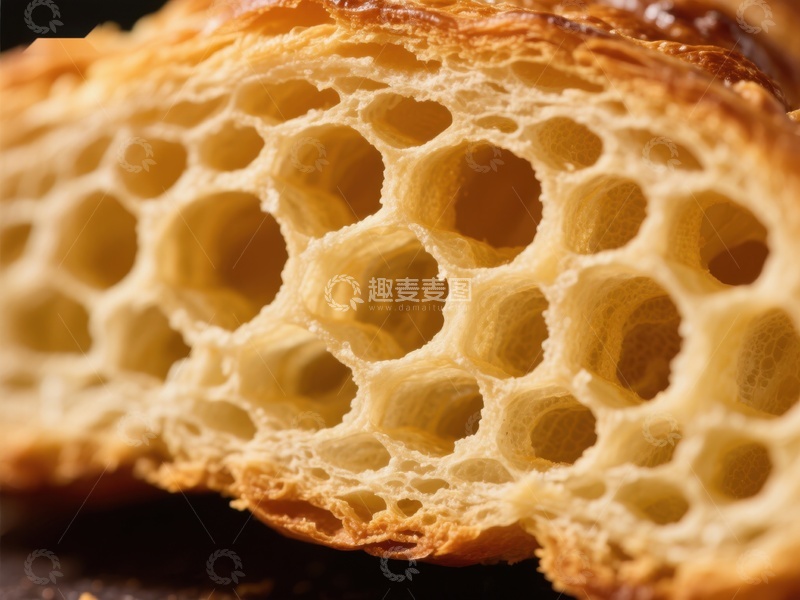 高清大图下载【趣麦麦图】面包内部气孔特写