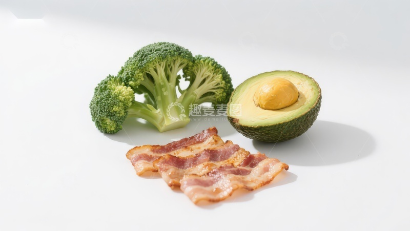 高清大图下载【趣麦麦图】西兰花、牛油果与培根组合
