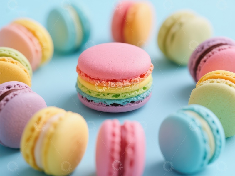 高清大图下载【趣麦麦图】色彩斑斓的马卡龙