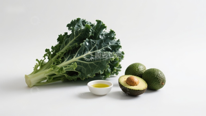 高清大图下载【趣麦麦图】羽衣甘蓝与牛油果静物