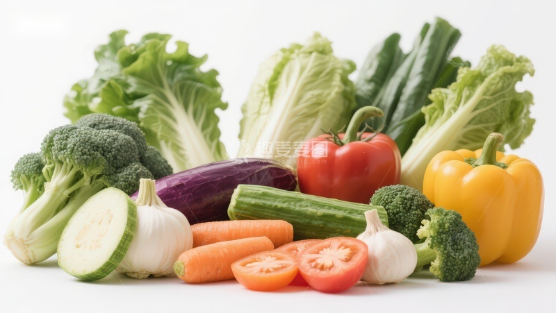 高清大图下载【趣麦麦图】新鲜蔬菜组合展示