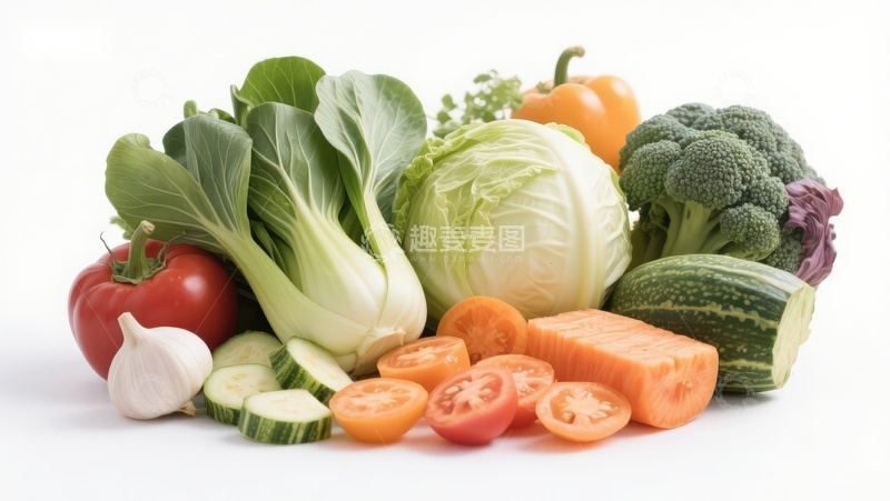高清大图下载【趣麦麦图】新鲜蔬菜组合展示