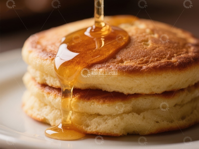 高清大图下载【趣麦麦图】蜂蜜淋在热腾腾的煎饼上