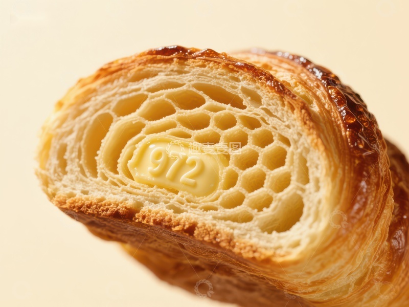 高清大图下载【趣麦麦图】金黄酥脆的羊角面包特写