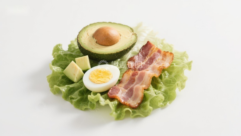 高清大图下载【趣麦麦图】牛油果鸡蛋培根沙拉