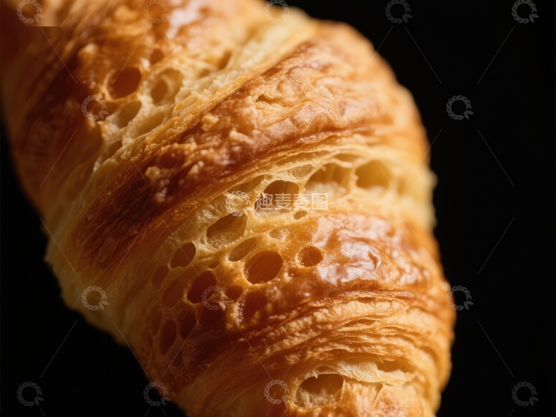 高清大图下载【趣麦麦图】金黄酥脆的羊角面包特写