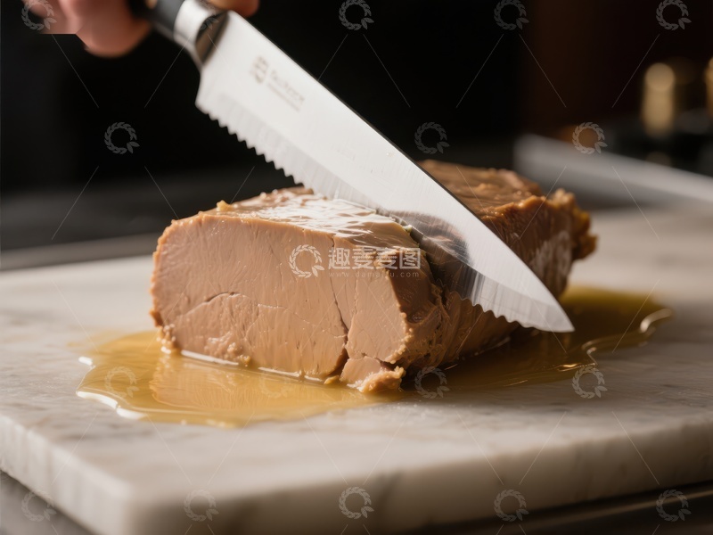 高清大图下载【趣麦麦图】刀切熟肉，汁液四溢
