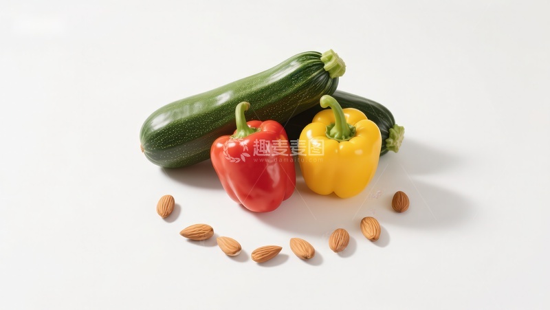 高清大图下载【趣麦麦图】蔬菜与坚果静物组合
