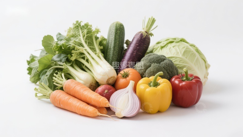 高清大图下载【趣麦麦图】新鲜蔬菜组合展示
