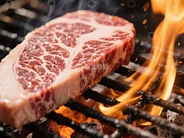 火焰炙烤的牛排