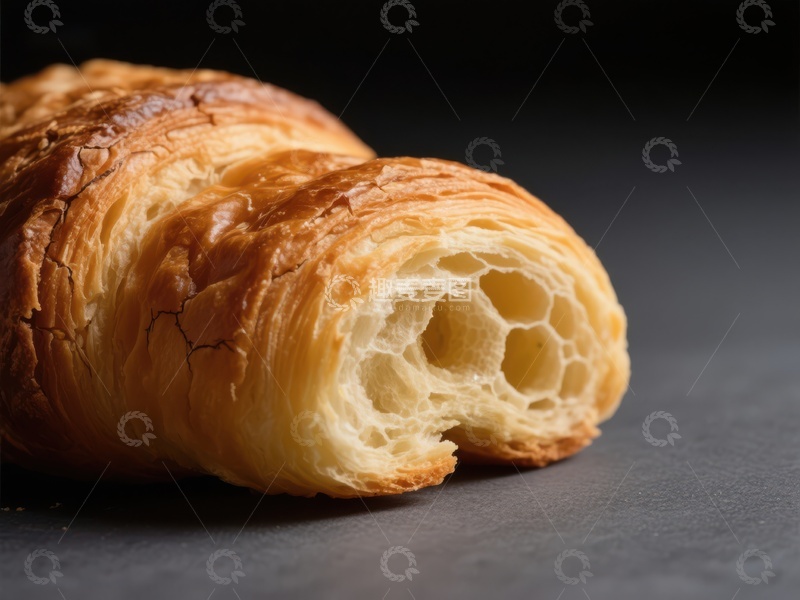高清大图下载【趣麦麦图】新鲜出炉的酥脆羊角面包