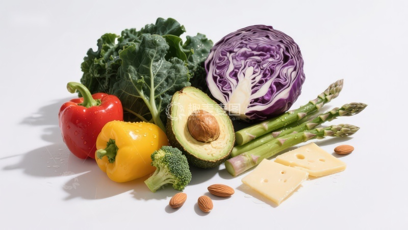 高清大图下载【趣麦麦图】-新鲜蔬菜与健康食材组合
