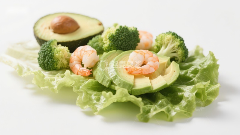 高清大图下载【趣麦麦图】新鲜虾仁牛油果沙拉