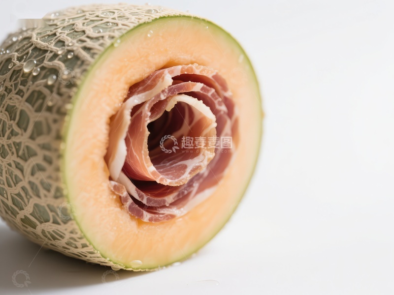 高清大图下载【趣麦麦图】哈密瓜配火腿，创意美食组合